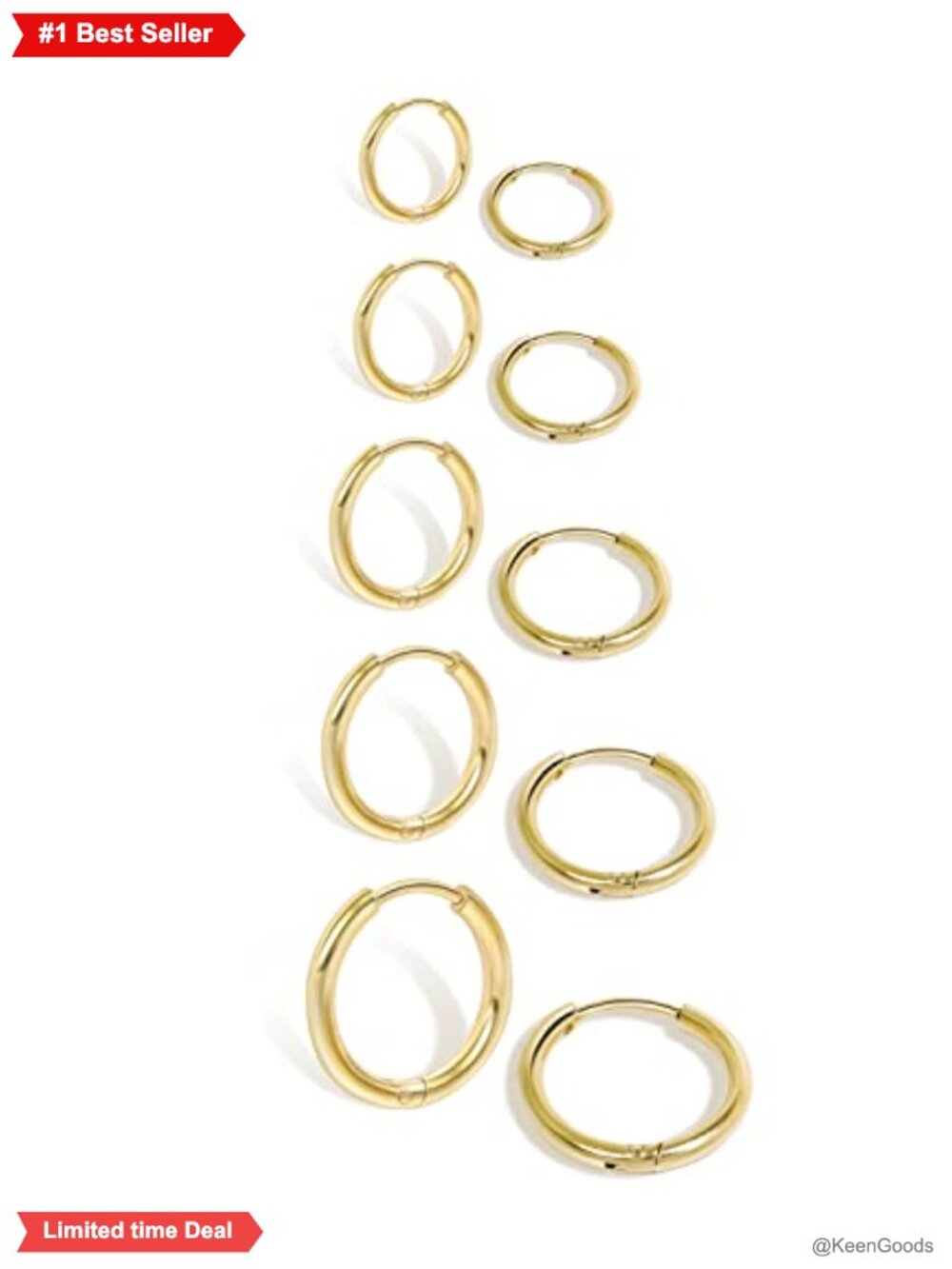 14K Gold Plated Hoop Earrings Hinged Huggie Small